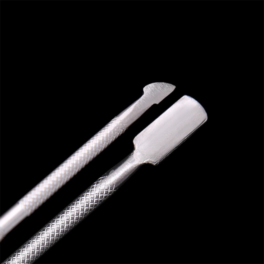 Professionele Rvs Nail Art Manicure Cuticle Pusher Remover Pedicule Nail Care Lepel, 50 Stks/partij