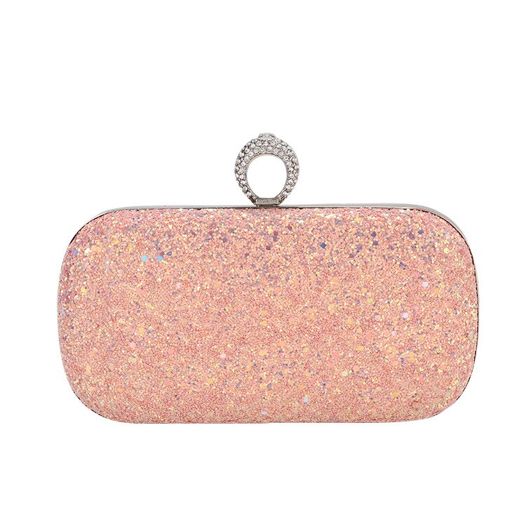 Bolsa feminina estilo europeu fosco lantejoulas evneing bolsa feminina corrente fashion bolsa carteiro bolsa feminina ouro rosa bolsa de celular: Rosa