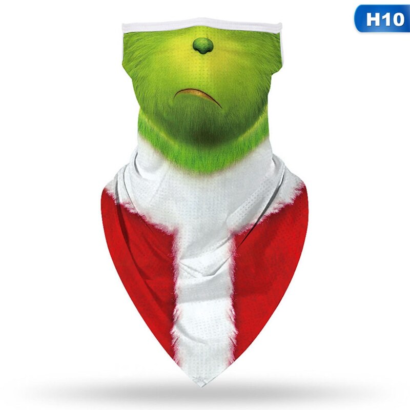 1Pc Christmas Santa Claus Snowman Pattern Kids Head Face Neck Gaiter Tube Bandana Scarf Outdoor Sports Cycling Hiking Scarf: H10