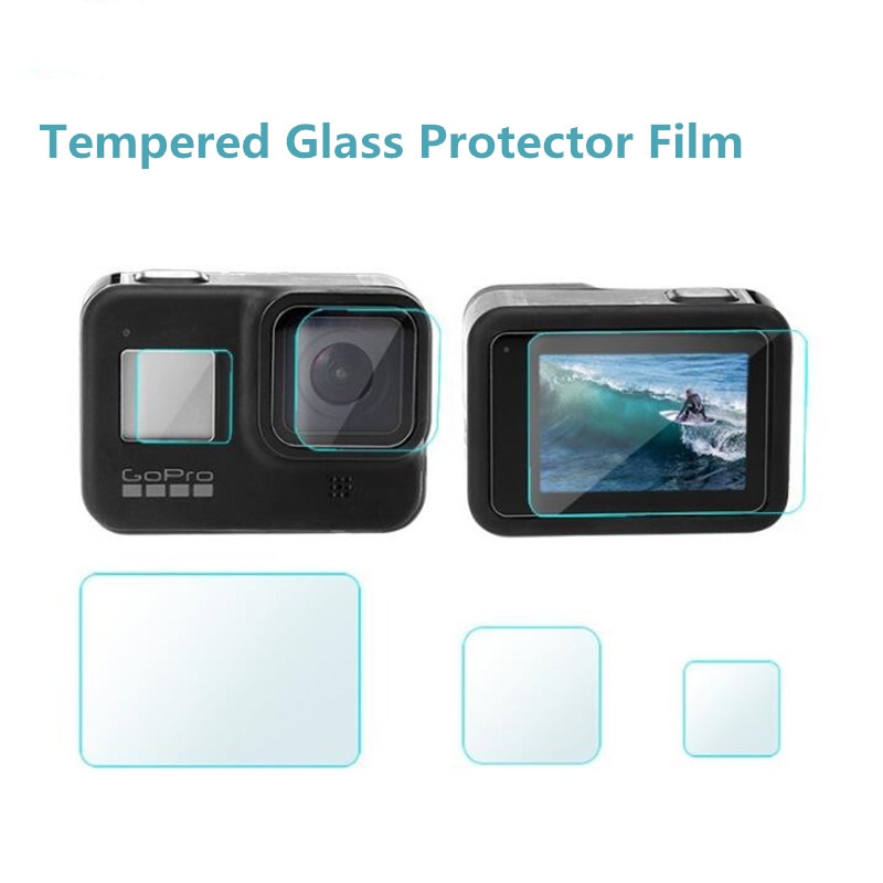 Suptig voor Gopro Accessoires Gehard Glas LCD Screen & Lens Protector Film voor Gopro Hero 8 Zwart Sport Camera Mount