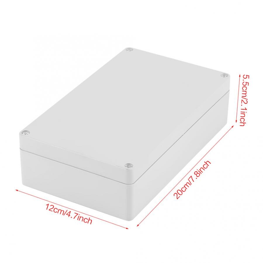Waterproof Junction Box, White Plastic Enclosure Project Case DIY Wiring Connection Box 200*120*56mm