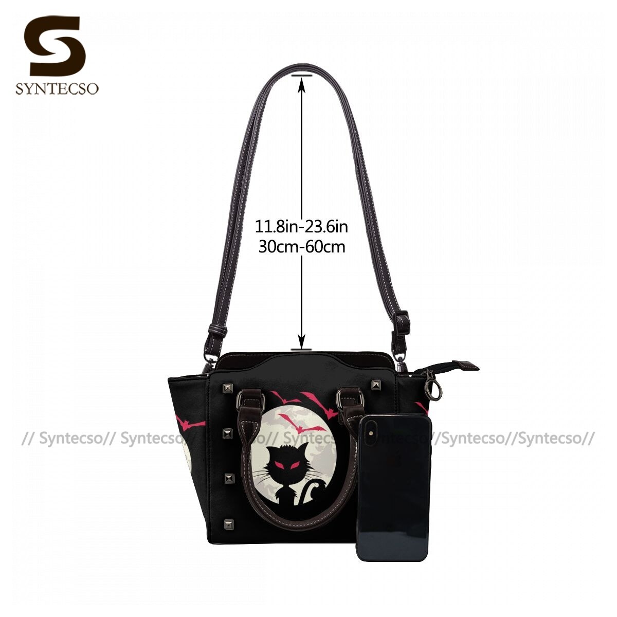Lustige katzen-schultertasche, Jahrgang-handtasche, leder, reisetasche für damen