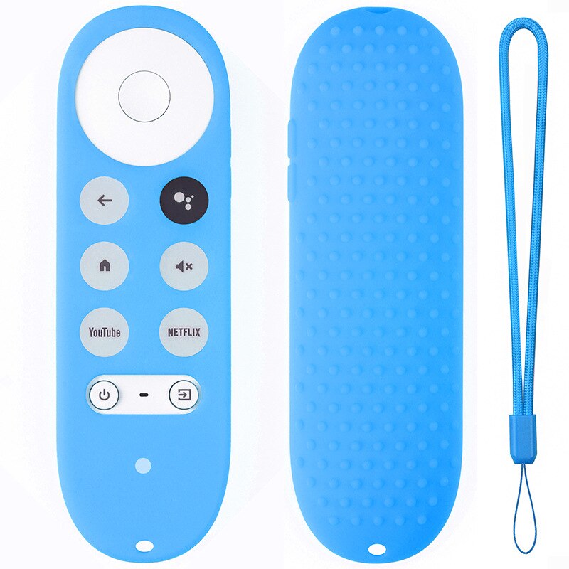 Fernbedienung Abdeckungen Silikon Fall Für Chrome Mit Google TV Stimme Fernbedienung Anti-Verloren Silikon Fall Stoßfest Schützen: 05 Light blue