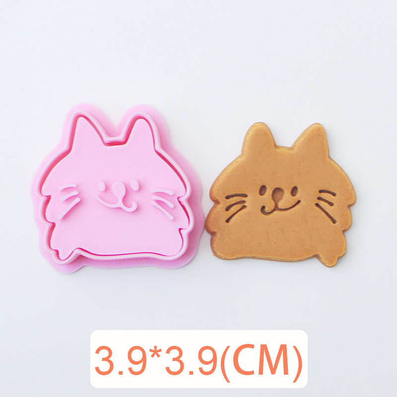 DIY Taart Decoreren Gereedschappen Leuke Kat Liefde Biscuit Mold Cookie Cutters Bakken Tool 3D Cartoon Plastic Bakvorm Cookie Tools: MULTI
