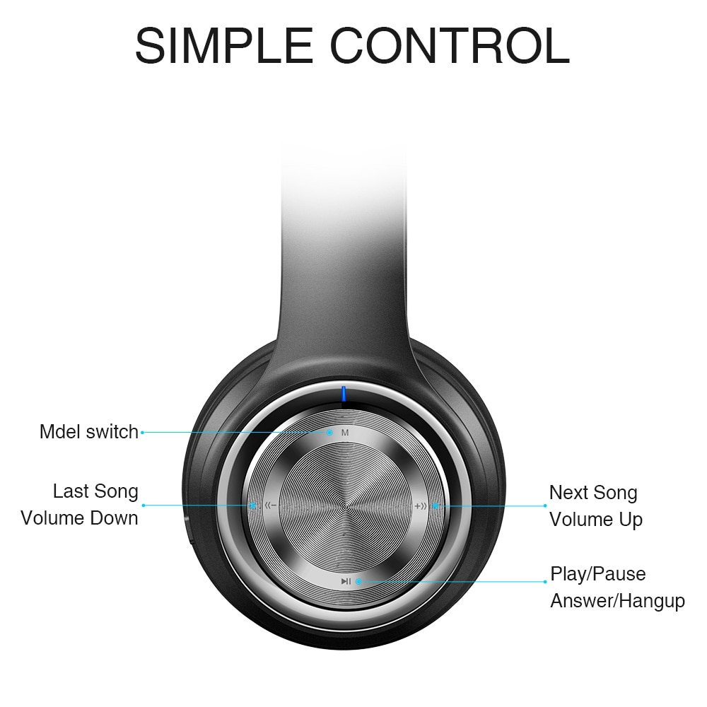 P26 trådløse hodetelefoner bluetooth hodetelefoner for mobiltelefon ios android hodetelefoner med mikrofonstøtte tf kort  mp3 spiller for pc tv