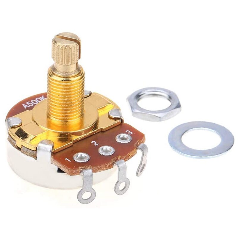 As Volledige Metrische Sized Controle Potten A500K Audio Taper Potentiometers Pot Voor Elektrische Gitaar Bas (Set Van 4)