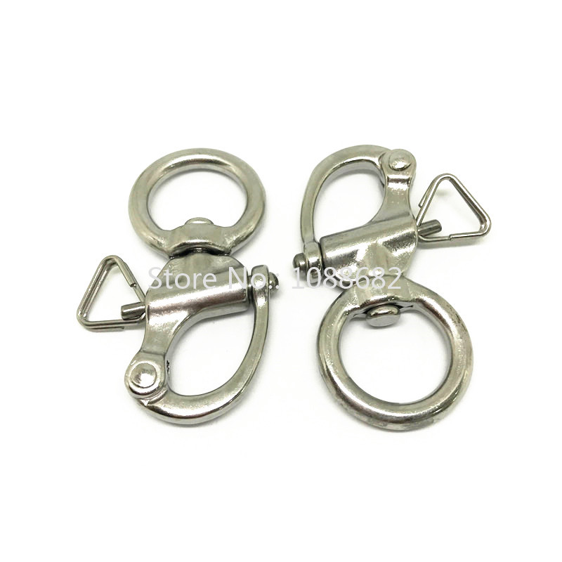 10PCS 65mm Bail Rigging Sailboat Swivel Snap Shackles 316 Stainless Steel Swivel Shackles