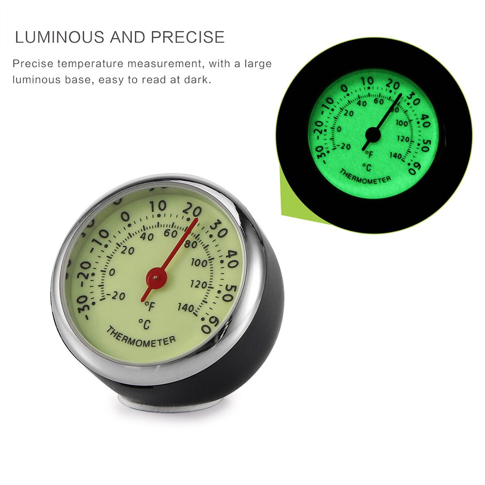 Portable 2 In 1 Car Digital Mini Luminous Clock Temperature Display Stick-On Dashboard Clocks Backlight Electronic Screen Clock