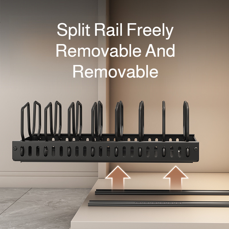 Regulowany organizer na naczynia kuchenne z wieloma poziomami, uchwyt na garnki i patelnie, oszczędzający miejsce regał robić szafki i blatu.