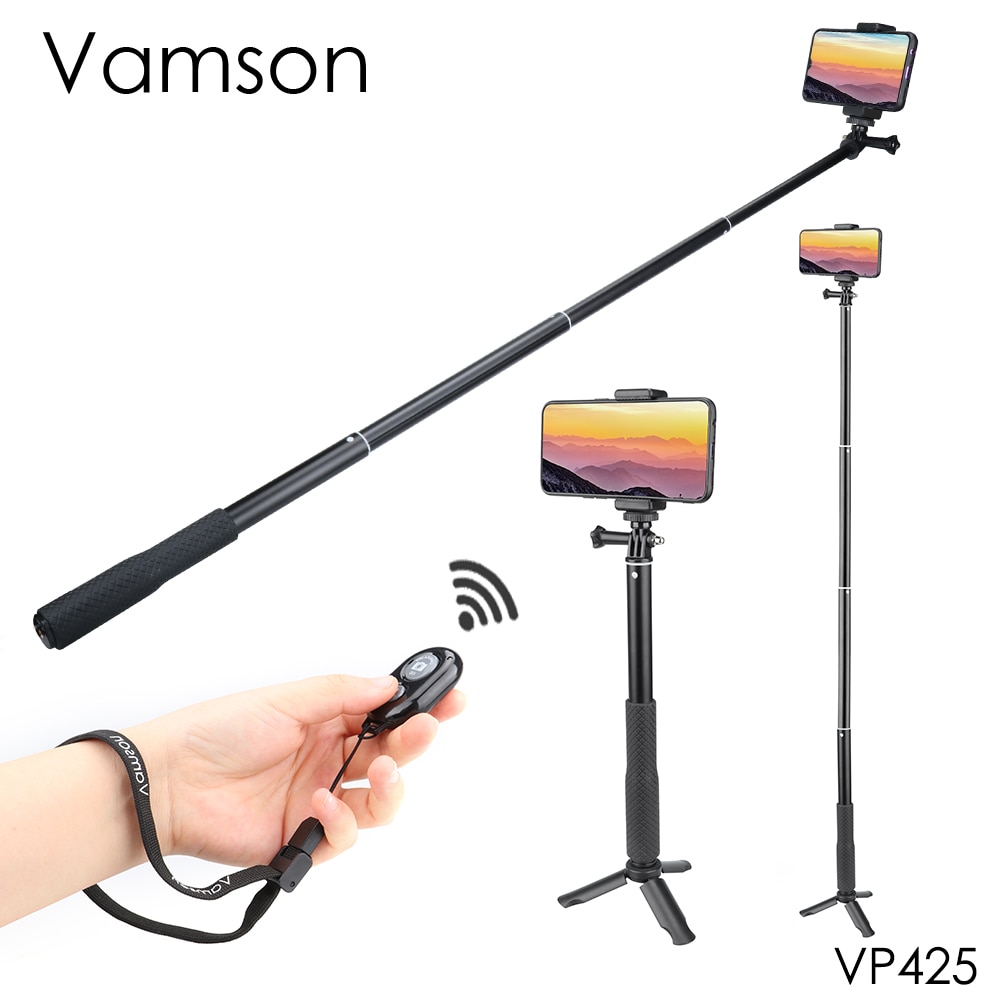 Vamson mini selfie kolmijalka iphone  xr 8 x 7 6s plus bluetooth selfie stick kädessä pidettävä monopod xiaomille huawei  vp425: lle