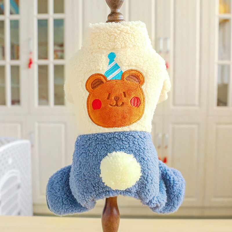 PETCIECLE-vestido de peluche de Pomerania para perro, ropa cómoda de terciopelo para de cumpleaños, ropa de cuatro patas para perro, Otoño e Invierno