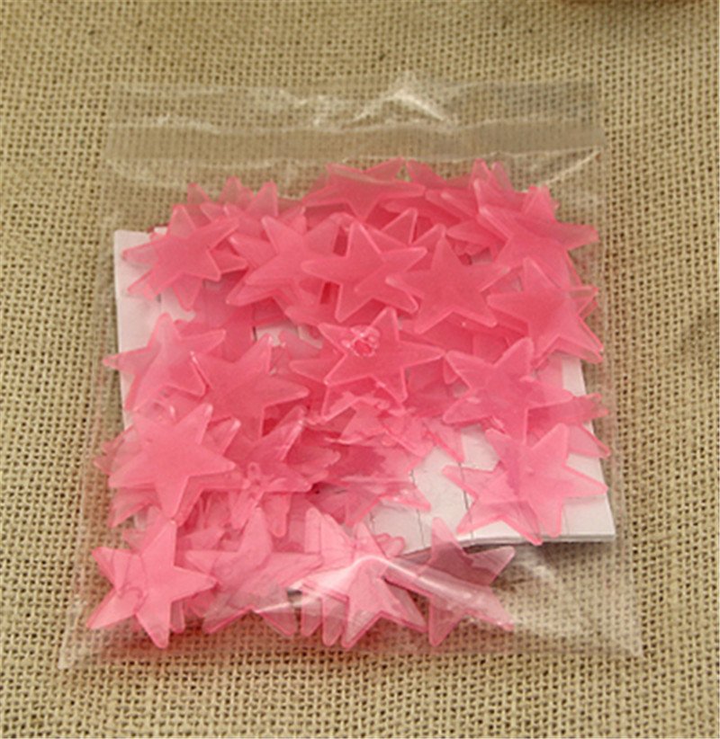 100 stk / pose 3cm glød i mørke leker lysende stjerne klistremerker soverom sofa fluorescerende maleri leketøy pvc klistremerker for barn rom