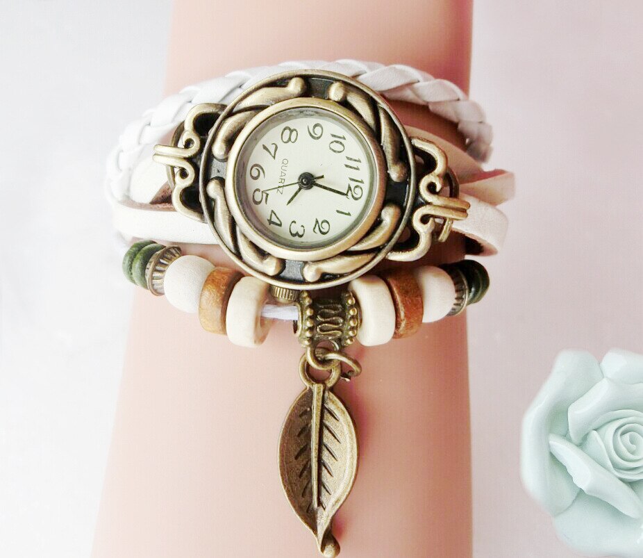 bracelet watch female students children leaf pendant quartz watch manufacturer restoring ancient ways: shu ye bai