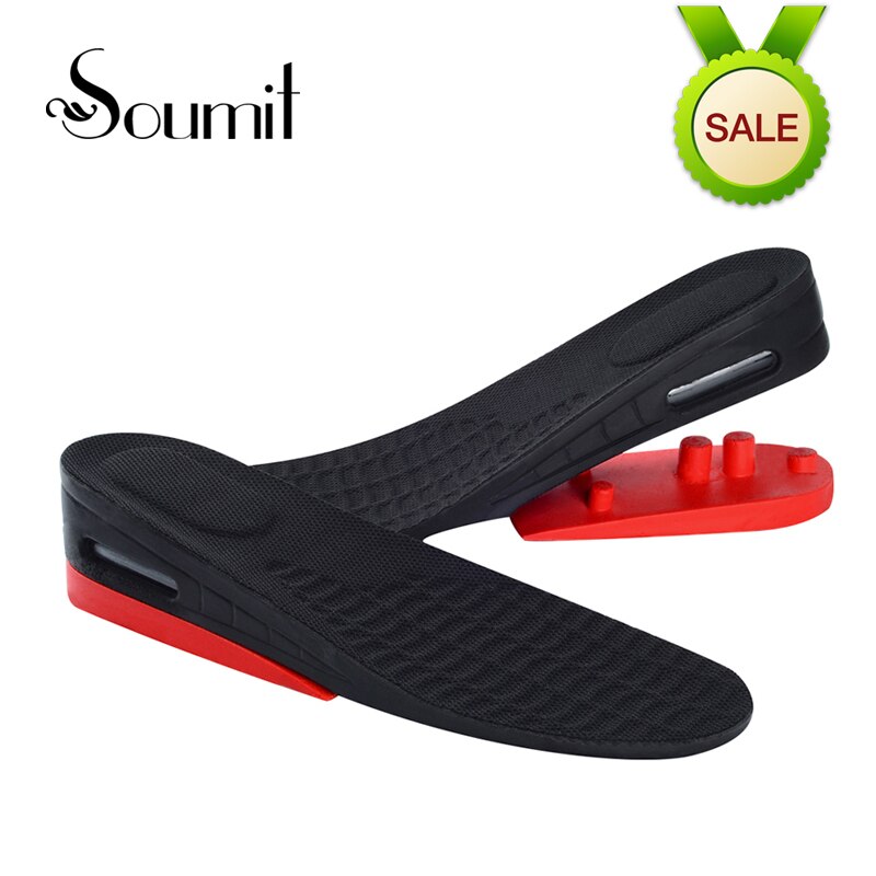 Soumit 2 couches coussin d'air jusqu'à 5.2 cm hauteur réglable augmenter semelles pour hommes Wowen plus grand talon ascenseur chaussures tampons insérer semelles