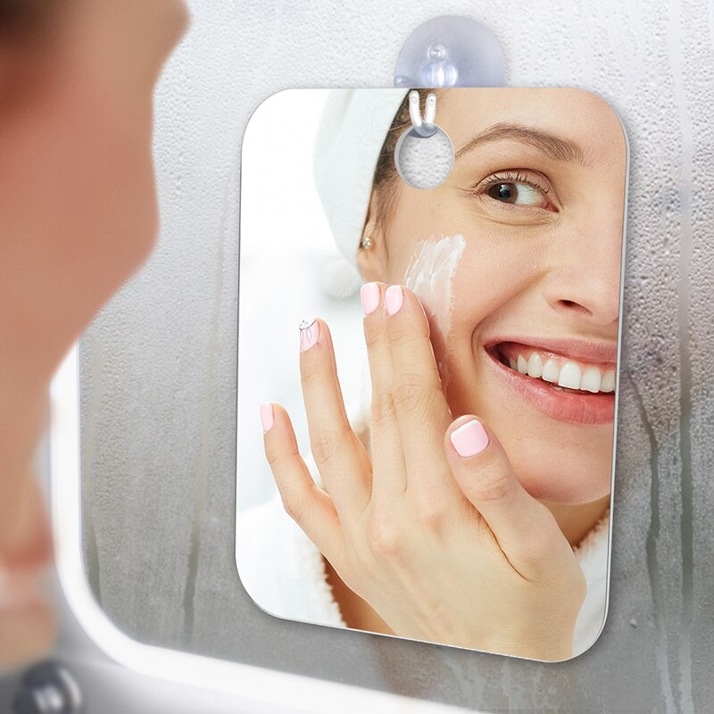 Unbreakable Acrylic Anti Fog Shower Mirror Bathroom Traveling Fogless Fog Free Mirror Washroom Man Shaving Mirror 20*30cm