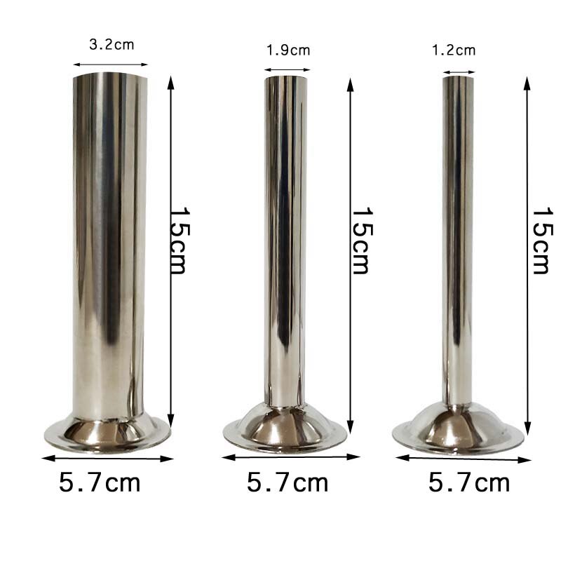 8.9/7.5/5.7/3,8 cm Basis Lebensmittel Klasse Fleischwolf Handgemachte Wurst Füllung Rohr Wurst Hersteller Füller Rohre 3 Teile/satz: 5.7CM x1.2 1.9 3.2CM