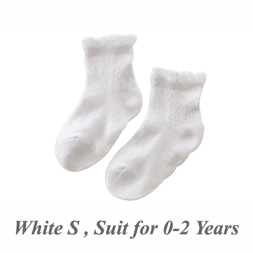 Sommer Baby Mädchen Socken Weiche Baumwolle Mesh Anti-Slip Baby Socken Knöchel Länge Neugeborenen Socken 5 Farben: White S
