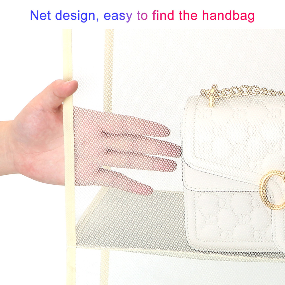 Bedroom Organization Foldable Purse Storage Bag Door Wardrobe Closet Hanger Hanging Handbag Organizer Three-dimensional