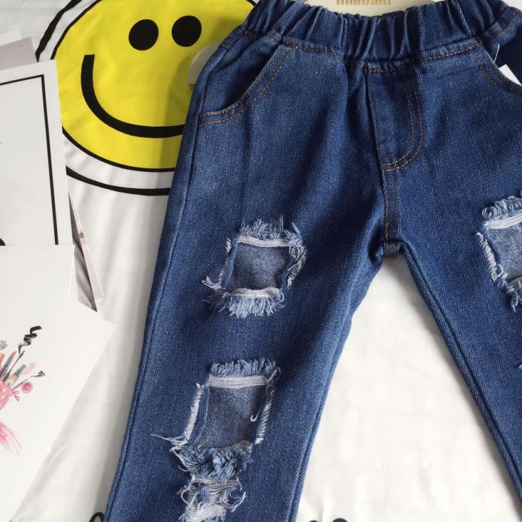 Kids Broek Baby Jongens Meisjes Gebroken Gat Broek broek Jeans Jongen Meisje Denim Broek Casual Gescheurde Jeans Kinderen kleding