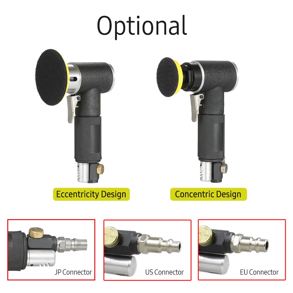 Air Sander 2 Inch 3 Inch Pneumatic Sander Air-operated Polisher Waxer Polishing for Auto Body Work Furniture Metal Surface