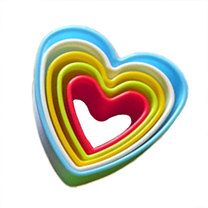 WALFOS 1 set Cookies cutter slicer frame cake diy mold hartvorm decor edge cutter party plastic cookies maker pastry gereedschap: heart