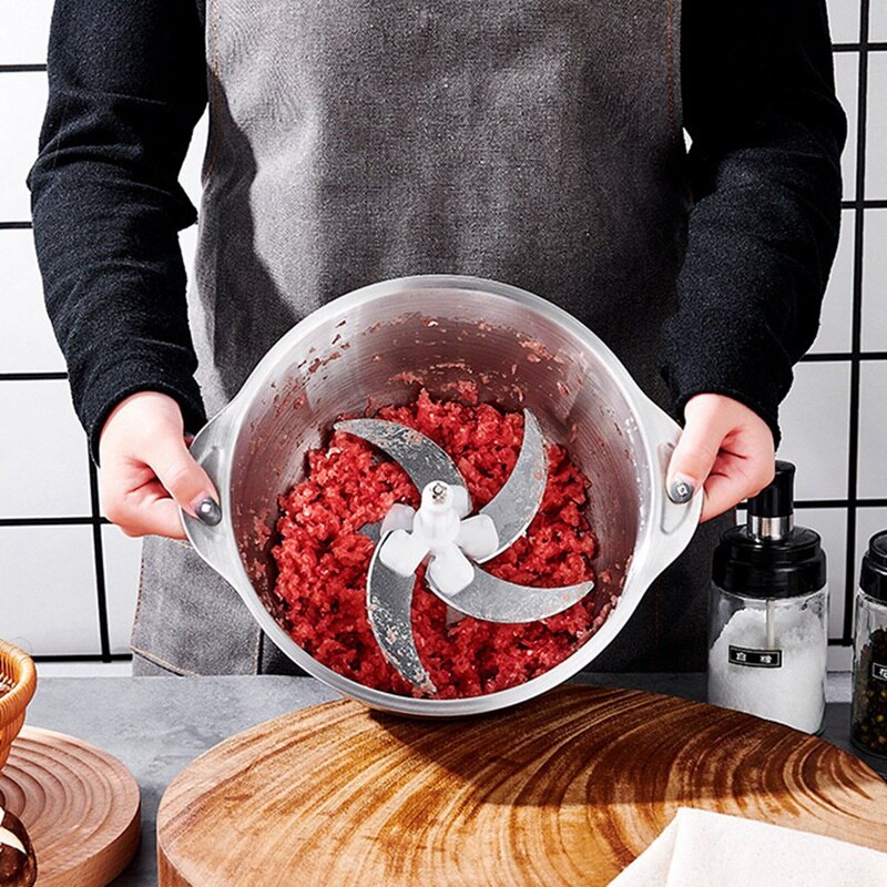 Tod-Food Processor 4L Rvs Elektrische Vleesmolen Blender Mixer Machine Voor Fruit Vlees Knoflook Noten, eu Plug