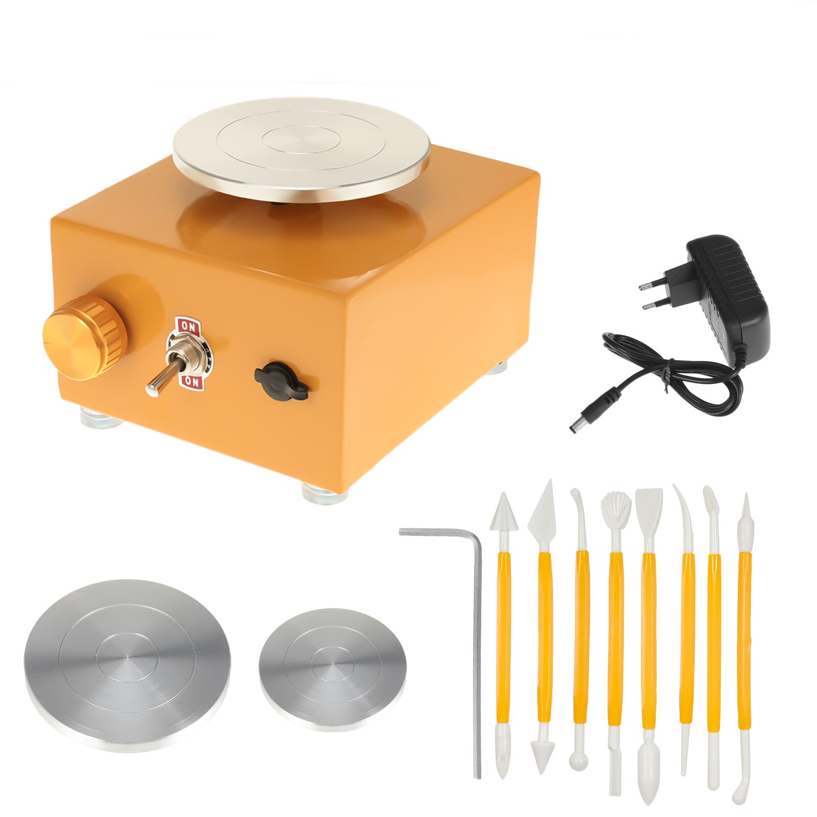 mini keramikkhjul gjør-det-selv leireverktøy med brett til keramikkarbeid 6.5cm 10cm dreieskive mini keramikkverktøy elektrisk keramikkmaskin