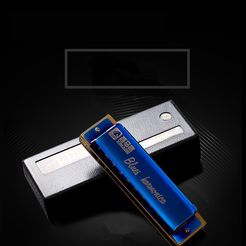 Brand 10 Gaten 20 Tone Harmonica Blues Harpen Sleutel van C Zilver Kleur Mond Orgel Diatonische harp