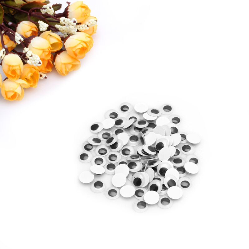 Paquete de 1 paquete (100 unidades) de 6-20mm, manualidades para Scrapbooking, con Wiggly, temblorosos ojos saltones, autoadhesivas, mixtas, novedad: 10mm