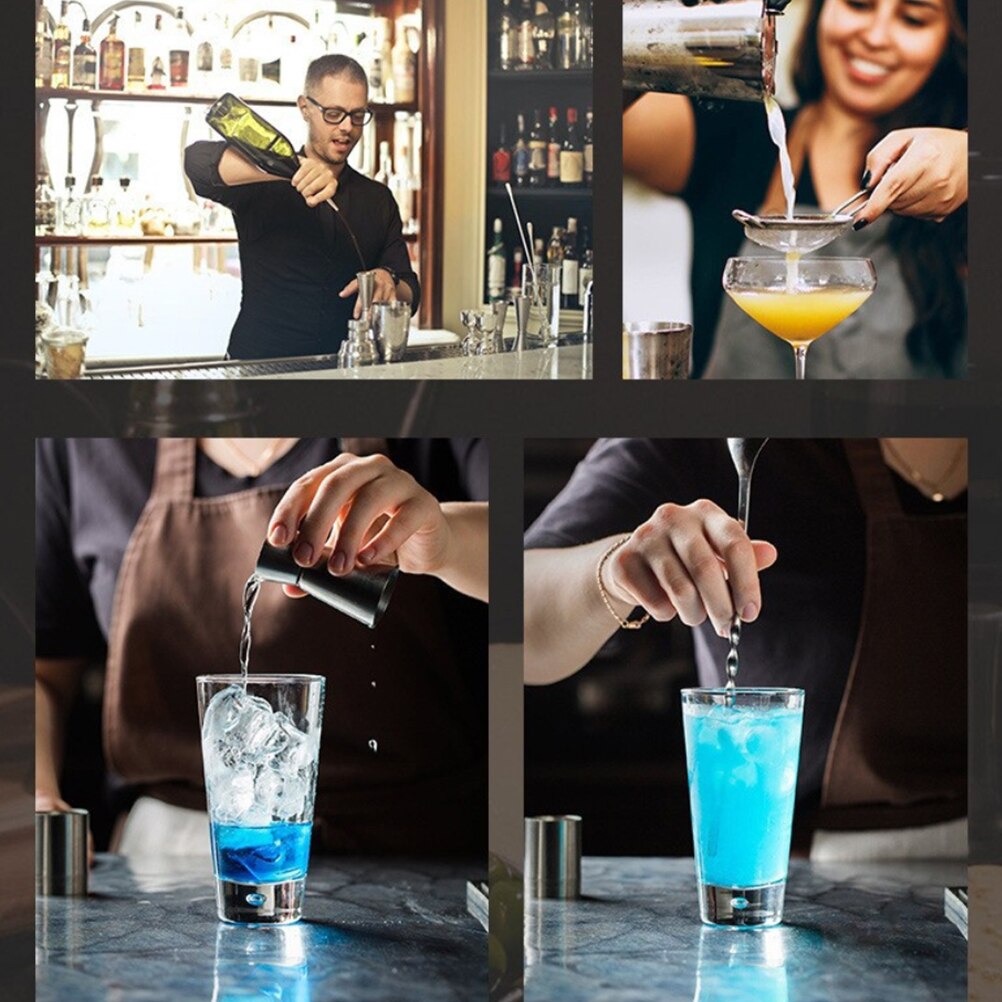 10 stücke 550ml Edelstahl Bar Cocktail Shaker einstellen Rührgerät Trinken Barmann Browser Bausatz Riegel Barware Werkzeuge Mit Holz Gestell