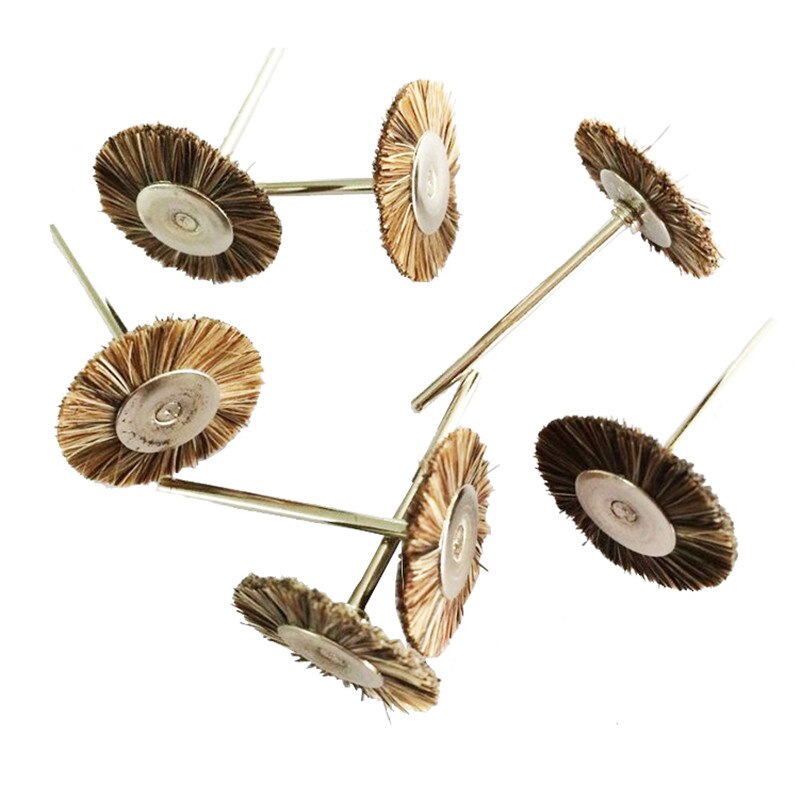 Polissoirs de brosse de crin de cheval de laboratoire dentaire, roue de polissage pour pièce à main droite à basse vitesse, polisseuse de dents, matériau, 2.35mm, 10 pièces