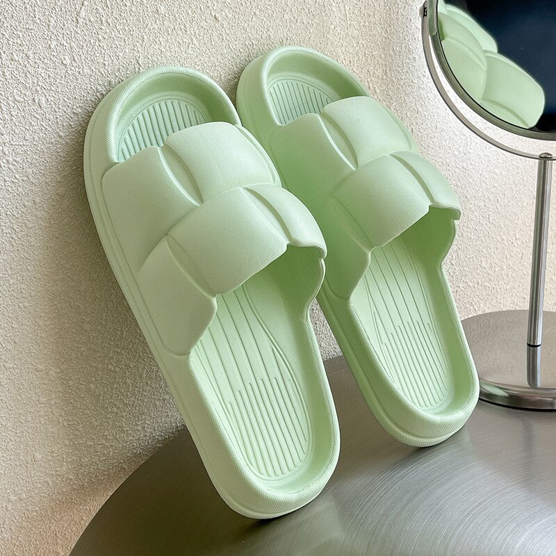Dikke Platform Cloud Slippers Zomer Strand Schoenen Eva Zachte Zool Slide Sandalen Antislip Huis Badkamer Schoenen: green / 40-41