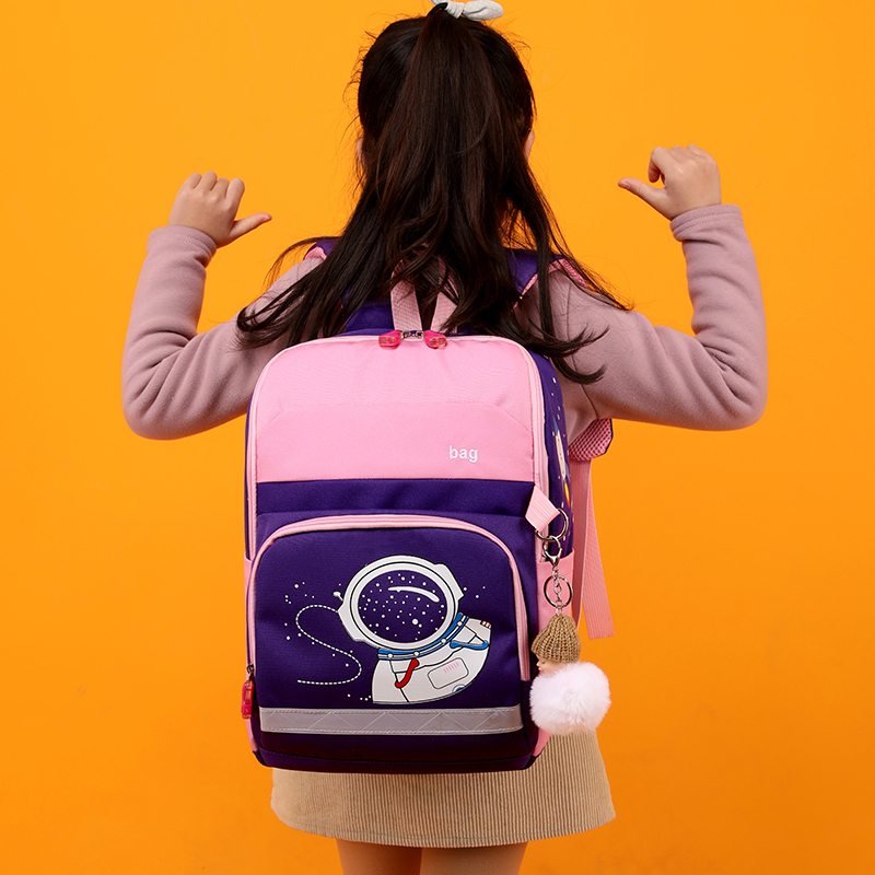 Børn skoletaske børn space walk skole rygsæk taske til drenge piger tasker rygsæk til skoletasker mochilas: Lilla