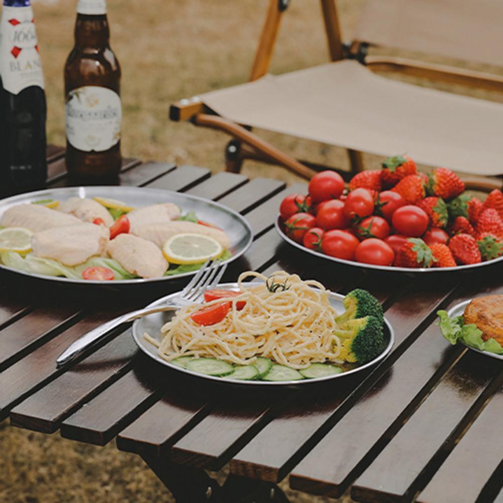 Food Plate Attractive Multi-use Stackable Dining Plate Solid Color Dining Plate