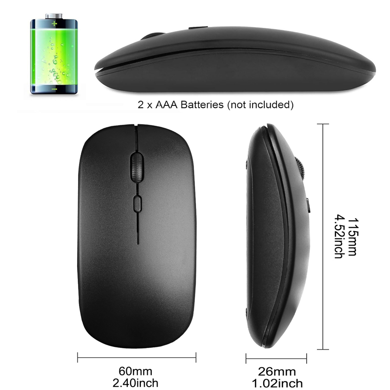 Slim Wireless Mouse 2.4GHz Optical Mice 1600DPI Gamer Office Quiet Mouse Ergonomic Mice With USB Receiver For PC Laptop