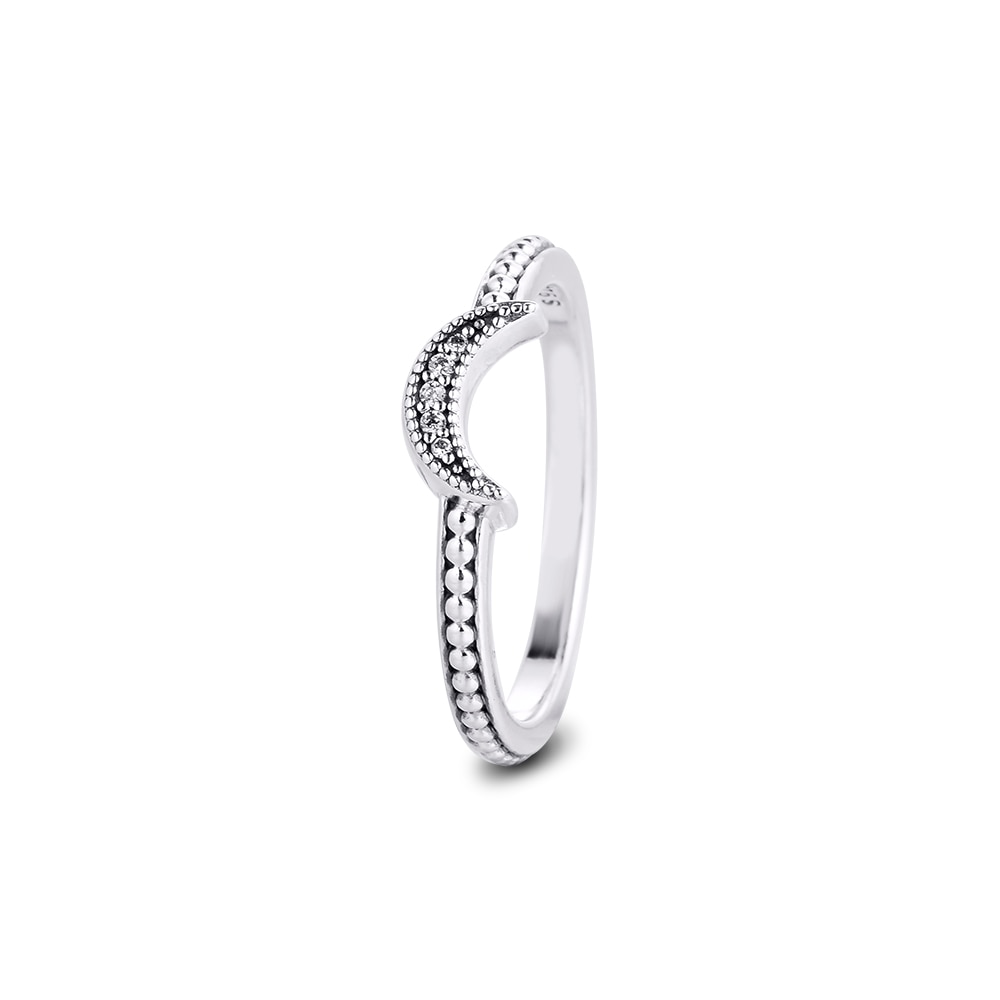 CKK anello mezzaluna luna anelli di perline per donna uomo anelli Mujer gioielli in argento Sterling 925 Aneis Hombre da sposa