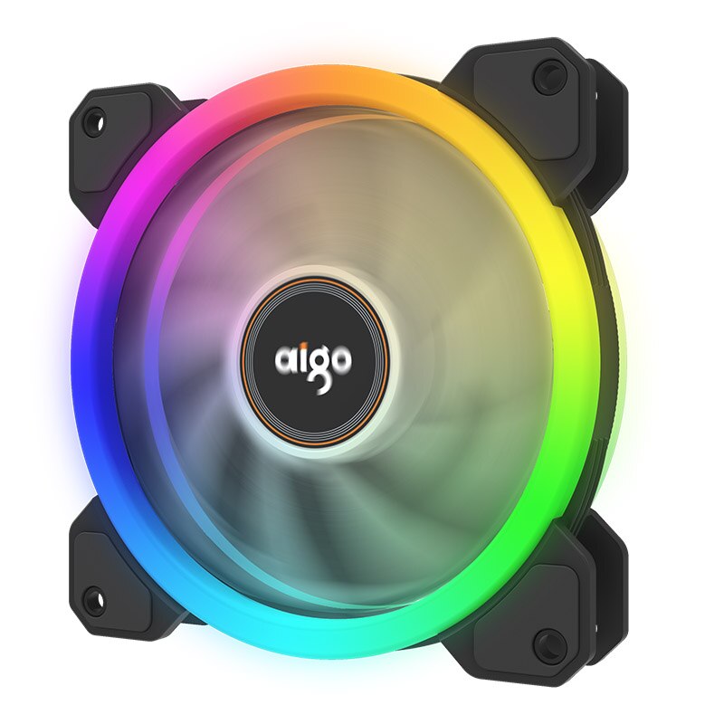 Aigo  dr12 120mm jäähdytin tuuletin tupla rgb pc tuuletin tuuletin tietokoneeseen äänetön pelikotelo kaukosäätimen tuulettimella