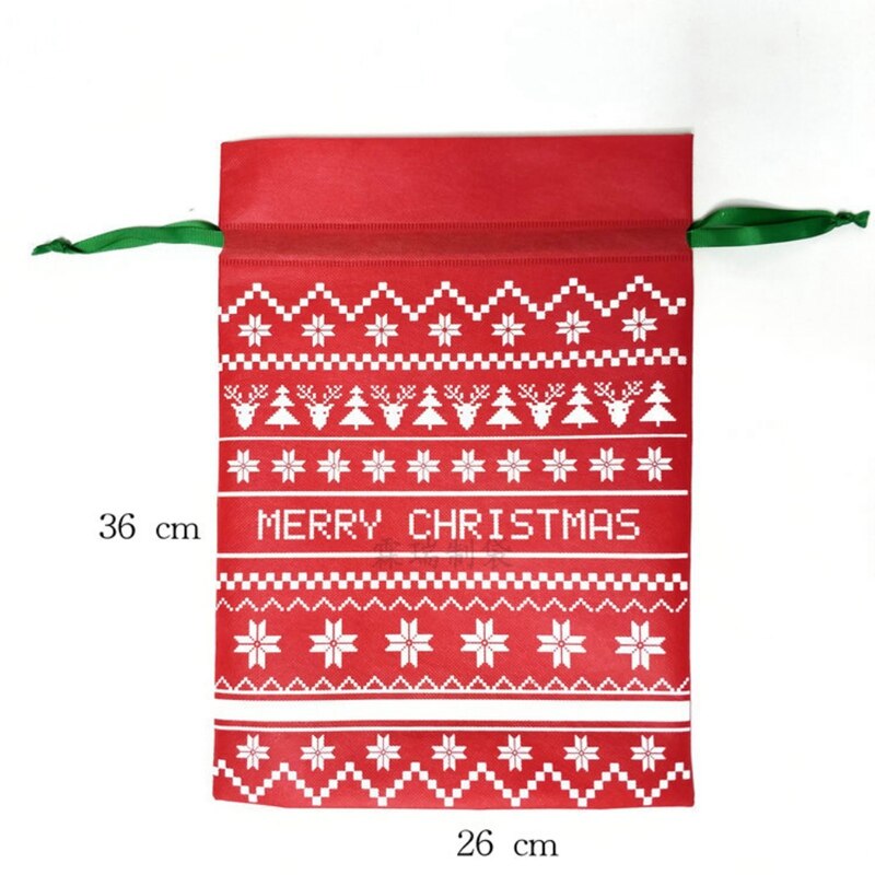 Christmas Bag Drawstring Cute Portable Storage Candy Bag Packaging Non-woven Bags