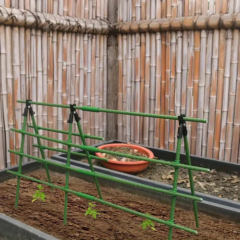 20 stuks tuin kunststof gecoate metalen plant klimpaal ondersteuningsframe, klimpaal aangesloten op de beugel bevestigingsklem Accesso