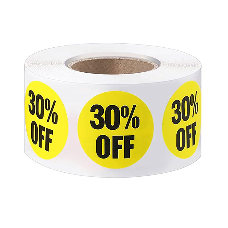 500 stuks/rol product korting label sticker 2,5 cm/1 inch ronde stickers voor kleding/hoed kleine zakelijke benodigdheden 10%/20%/50% korting: Rood