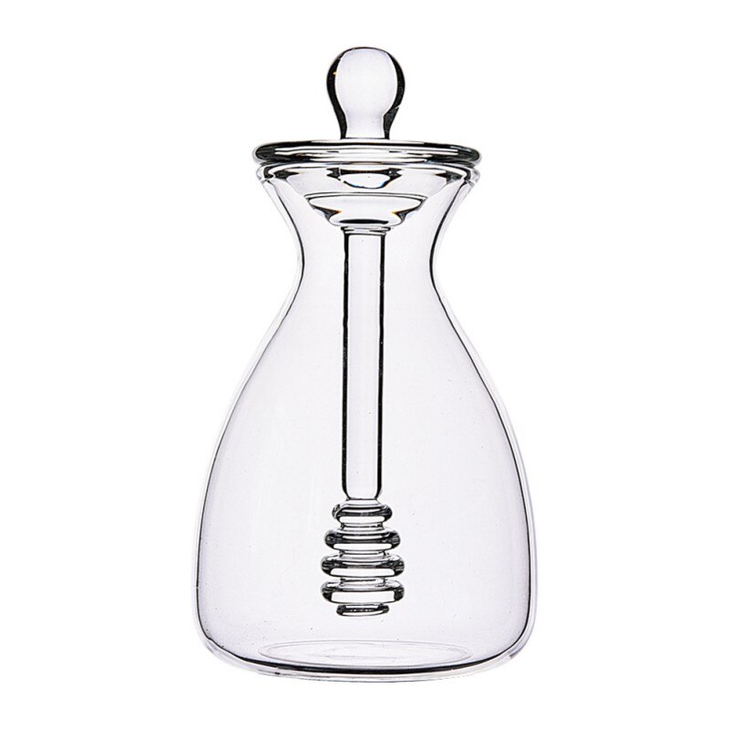 11Oz/14Oz Clear Honing Pot Met Dipper Keuken Gereedschap Glas Handgemaakte Honing Pot Met Dipper En Honing pot Met Doos