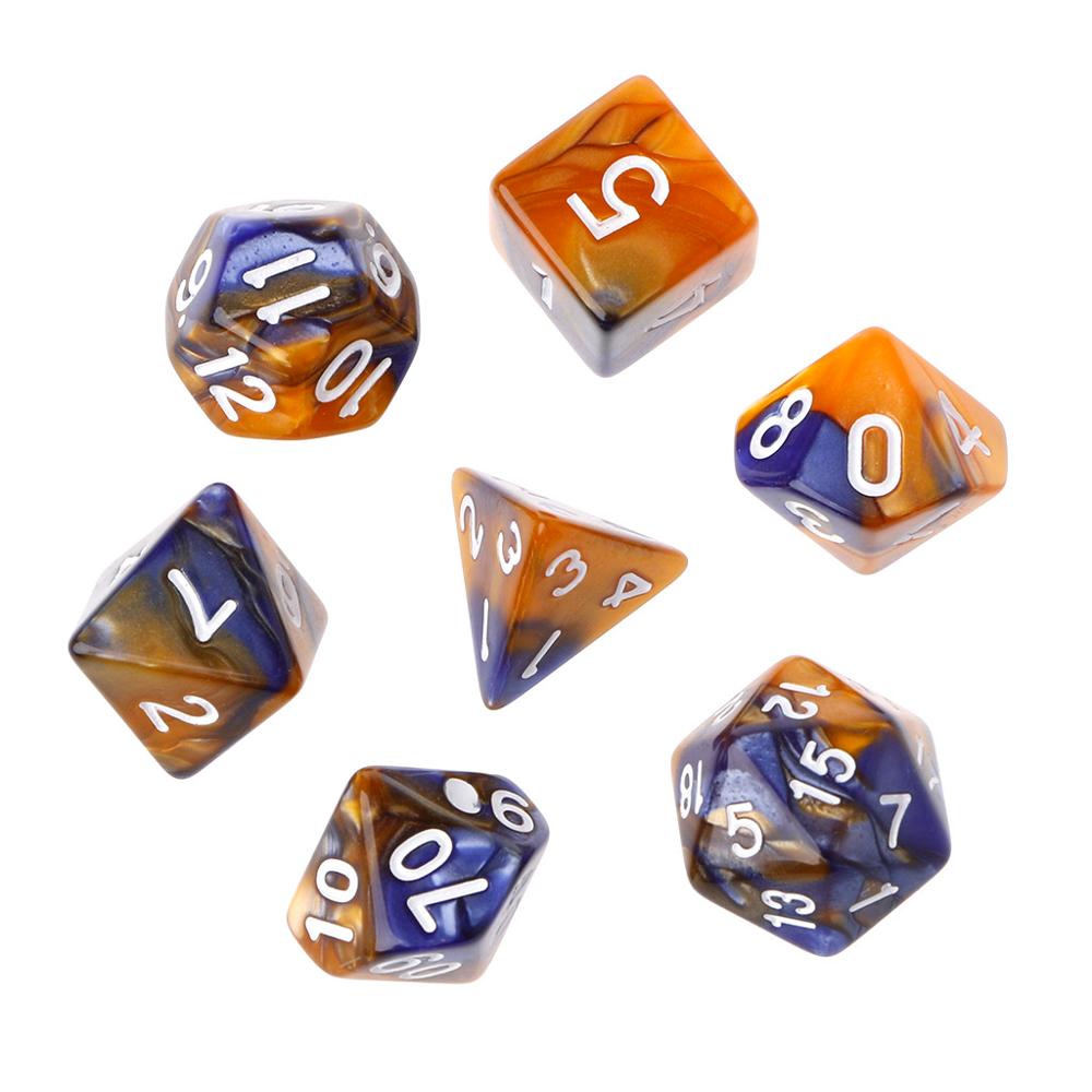 7 pçs/set acrílico poliédrico dados para jogo de tabuleiro trpg: 1