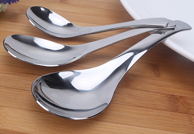 3 Size Stainless steel Dessert Spoon set Table Soup spoon Kitchenware Small Spoons For Restaurant Dinner Wedding Party Cutlery: Default Title