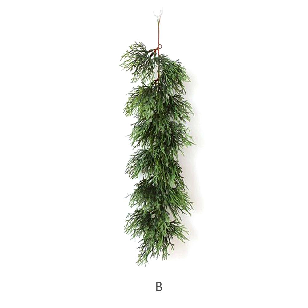 55CM Artificial ratán Pino Navidad simulación corona guirnalda verde Año DIY Navidad guirnalda decoraciones: White
