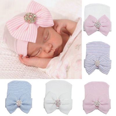 Gorro de Hospital con lazo para bebé recién nacido, niña bebé, cómodo