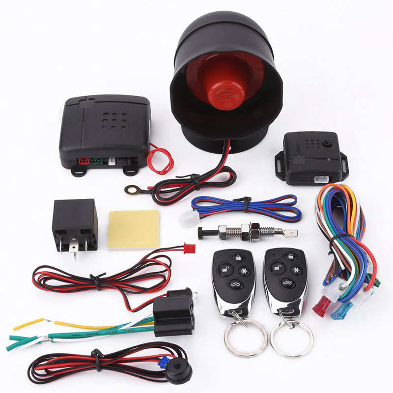 LB100D/L253 Universal 1 Way Car Alarm Vehicle System Protection Security System Keyless Entry Siren+2 Remote Control Burglar