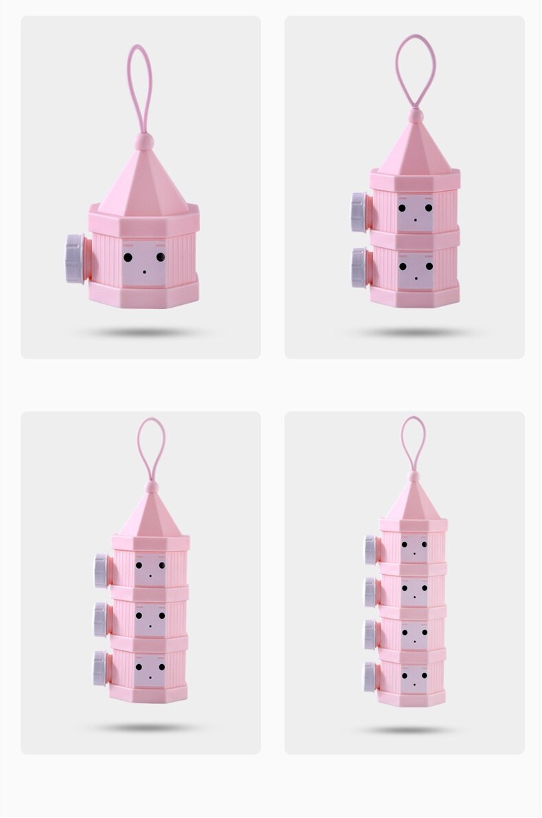 3 layer 4 layer Portable Baby Food Storage Box Cartoon Milk Powder Boxes Toddle Kids Formula Milk Container