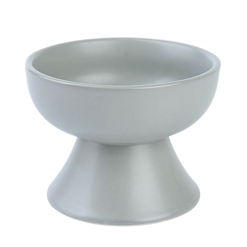 Ceramic Pet Bowl Japanese-style Cat Bowl High Foot Pet Water Food Bowls for Cat Dog Pet Feeding Dog Supplies: gray