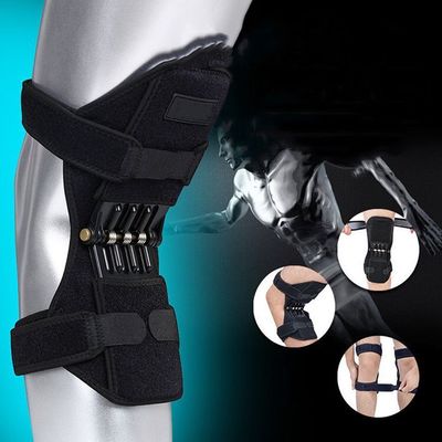 Rodillera de soporte de resorte de acero al carbono, almohadilla estabilizadora de potencia para correr, rodillera, rodillera de protección para rodilla