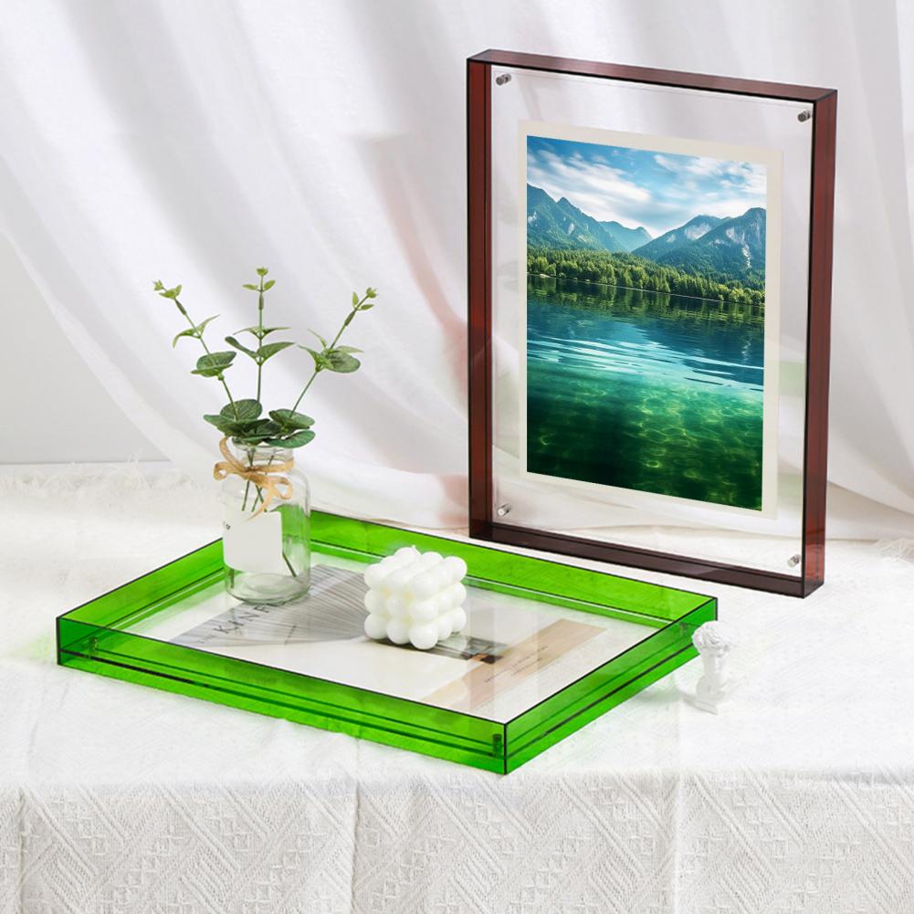 Floating Photo Frame Acrylic Picture Frame Neon Desk Wall Mounted Art Frame For Gallery Ins Style Home Office Room Decoration